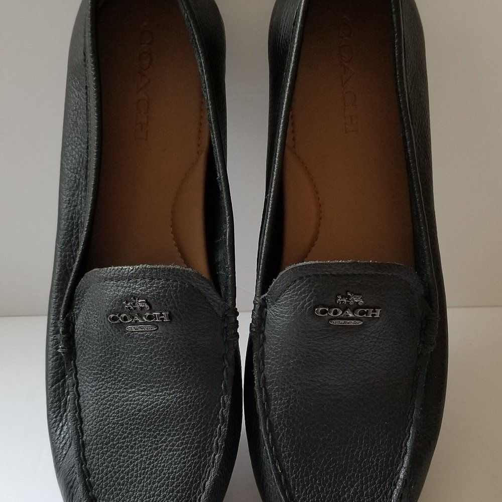 Coach Mary Lock Up Black Leather Loafer Size 10M